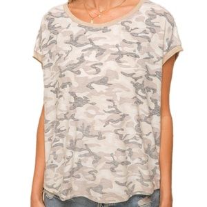Hem & Thread army print short sleeve top